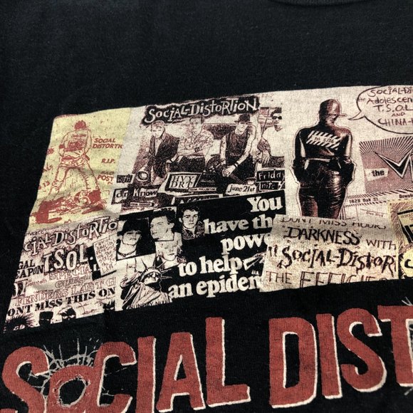 Social Distortion Shirt Men's Medium Black Graphic Print Short Sleeve Y2K Punk - Picture 6 of 12